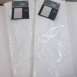 NEW Artiste set 2 Terry Hand Towels white for Embroidery Cross Stitch 16.5x27"